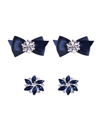 ElegantPark 2 Pairs Combination Women Wedding Accessories CQ+AJ Navy Blue Shoes clips