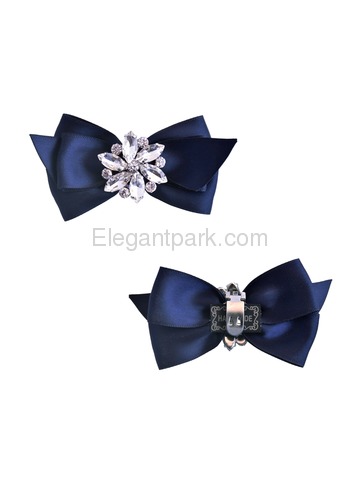 ElegantPark 2 Pairs Combination Women Wedding Accessories CQ+AJ Navy Blue Shoes clips