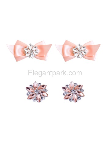 ElegantPark 2 Pairs Combination Women Wedding Accessories CQ+AJ Pink Shoes clips