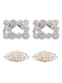 ElegantPark 2 Pairs Combination Women Wedding Accessories DH Sliver+BD Gold Shoes clips