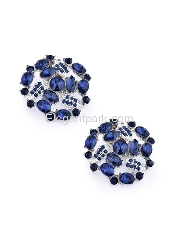 ElegantPark 2 Pairs Combination Women Wedding Accessories AF02 Gold+AM Navy Blue Shoes clips