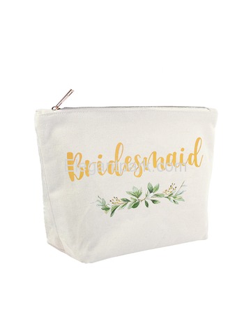 Personalized Bridesmaid Travel Makeup Cosmetic Bag Wedding Gift Monogram Canvas