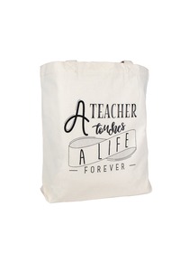 ElegantPark A Teacher Touches a Life Forever Canvas Tote Bag Cotton Shoulder Bag for Teacher