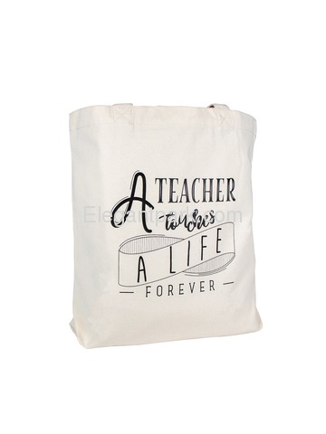 ElegantPark A Teacher Touches a Life Forever Canvas Tote Bag Cotton Shoulder Bag for Teacher