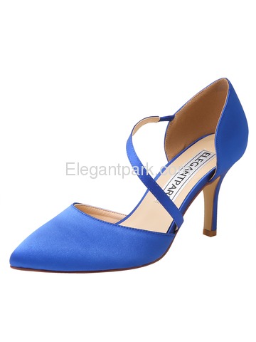 HC1711 Women Sandals Strap Pointed Toe High Heel Pumps Satin Evening Wedding Shoes (HC1711-NW)