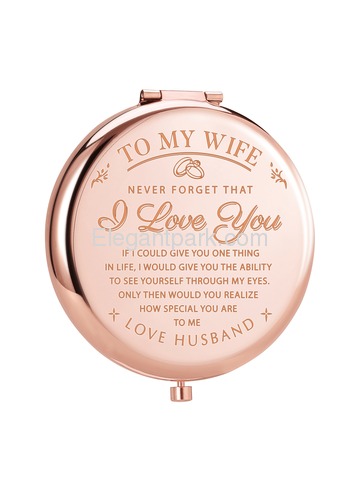 ElegantPark Gifts for Wife Birthday Wife Gifts from Husband Engraved Compact Mirror Romantic Anniver