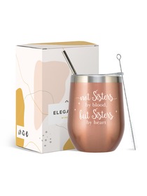 Sister Blood Stainless Steel Wine Tumbler with Lid Vacuum Insulated Spill Proof Travel Friendly Cup