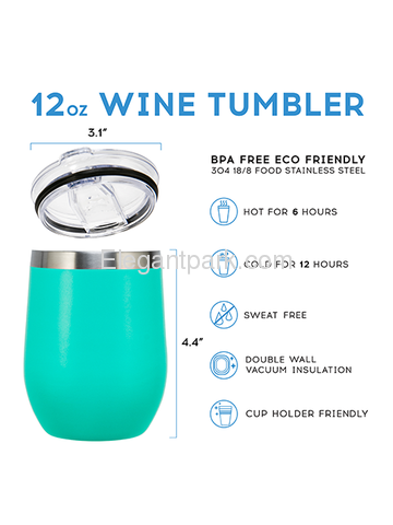 Friend Side Stainless Steel Wine Tumbler with Lid Vacuum Insulated Spill Proof Travel Friendly Cup