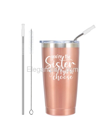 Sister to choose Tumbler with Lid and Vacuum Insulated Double Wall Travel Coffee Tumbler