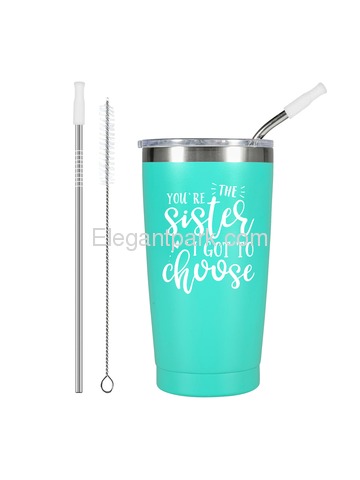 Sister to choose Travel CoffeeTumbler with Lid and Vacuum Insulated Double Wall Cup Gift