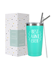 Best Aunt Ever Travel CoffeeTumbler with Lid and Vacuum Insulated Double Wall Cup Gift