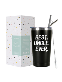 Best Uncle Ever Travel CoffeeTumbler with Lid and Vacuum Insulated Double Wall Cup Gift