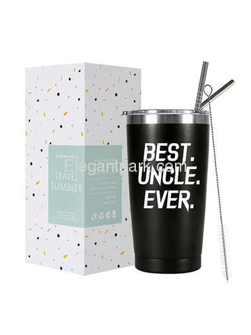 Best Uncle Ever Travel CoffeeTumbler with Lid and Vacuum Insulated Double Wall Cup Gift