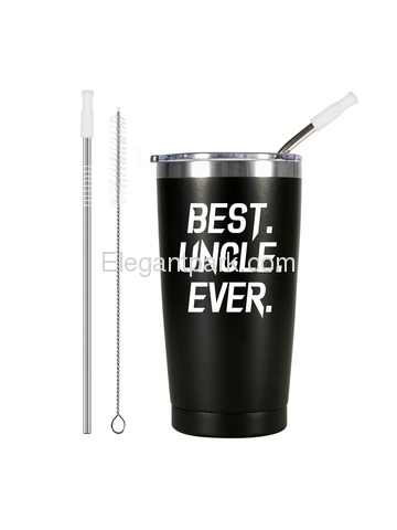 Best Uncle Ever Travel CoffeeTumbler with Lid and Vacuum Insulated Double Wall Cup Gift