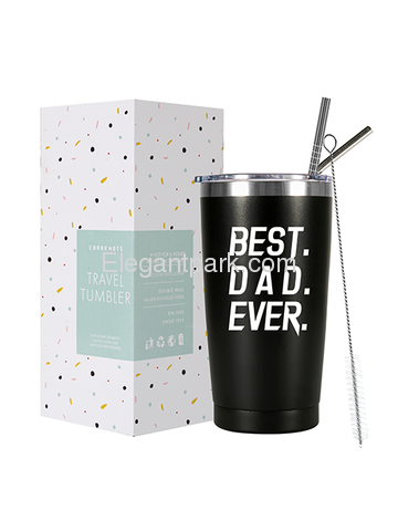 Best Dad Ever Travel CoffeeTumbler with Lid and Vacuum Insulated Double Wall Cup Gift