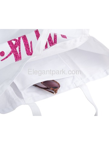 ElegantPark The Mrs EST 2019 Jumbo Wedding Bride Tote Bachelorette Party Gift Shoulder Bag White wi