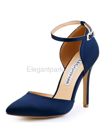 ElegantPark Ivory Woman Pumps Pointed Toe High Heels Two-Pieces Satin Evening Shoes (HC1602)