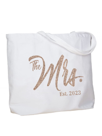 ElegantPark The Mrs EST 2022 Jumbo Wedding Bride Tote Bachelorette Party Gift Shoulder Bag