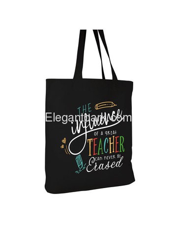 ElegantPark Teacher Bag Best Teacher Gifts Funny Teacher Appreciation Gift Christmas Gifts for Teacher Canvas Bag Black with interior Pocket