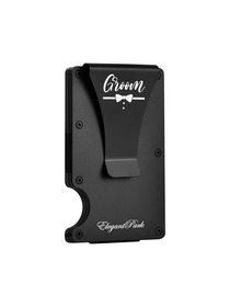 ElegantPark Engraved Groom Gifts Black Metal Aluminum AlloyWallet for Men Minimalist Slim Wallet for Men